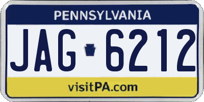PA license plate JAG6212