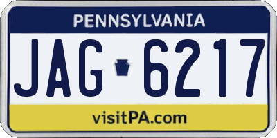 PA license plate JAG6217