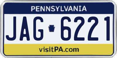 PA license plate JAG6221