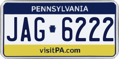 PA license plate JAG6222