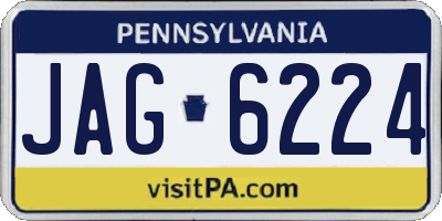 PA license plate JAG6224