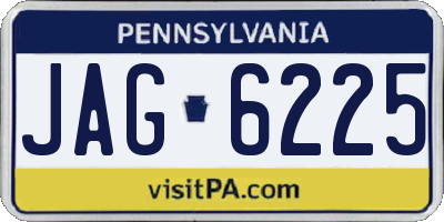 PA license plate JAG6225