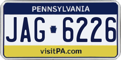 PA license plate JAG6226