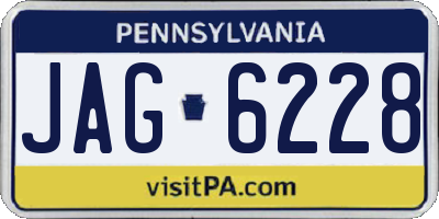 PA license plate JAG6228