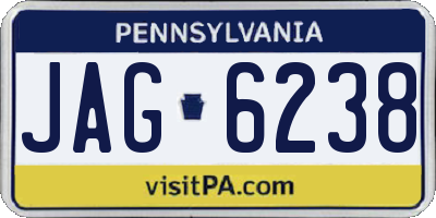 PA license plate JAG6238