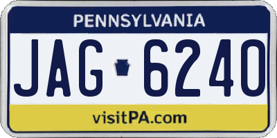 PA license plate JAG6240