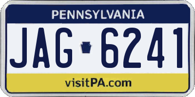 PA license plate JAG6241