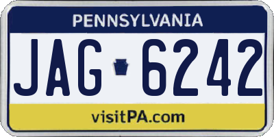 PA license plate JAG6242