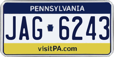 PA license plate JAG6243