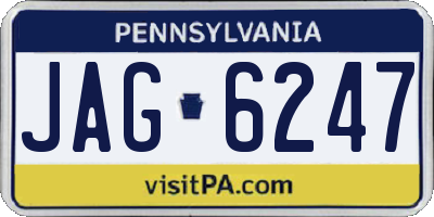 PA license plate JAG6247