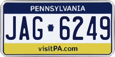 PA license plate JAG6249