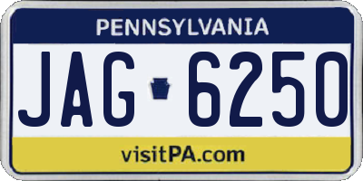 PA license plate JAG6250