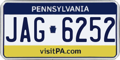 PA license plate JAG6252