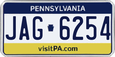 PA license plate JAG6254