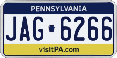 PA license plate JAG6266