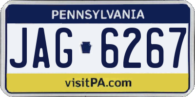 PA license plate JAG6267