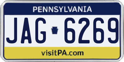 PA license plate JAG6269