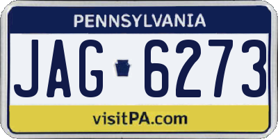 PA license plate JAG6273