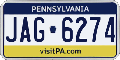 PA license plate JAG6274