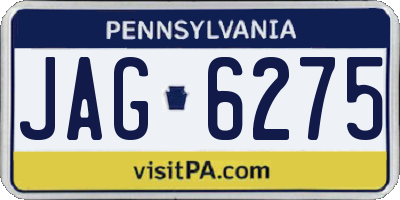 PA license plate JAG6275