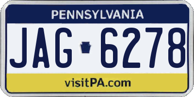 PA license plate JAG6278