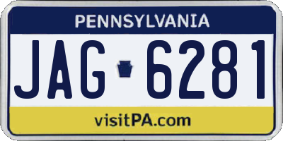 PA license plate JAG6281