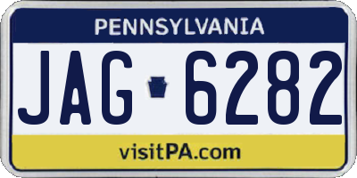 PA license plate JAG6282