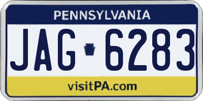 PA license plate JAG6283