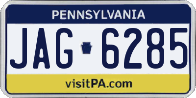 PA license plate JAG6285