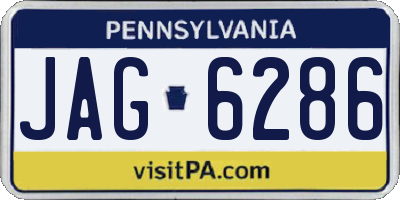 PA license plate JAG6286