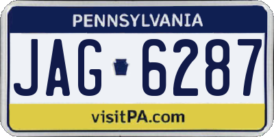 PA license plate JAG6287