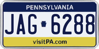 PA license plate JAG6288