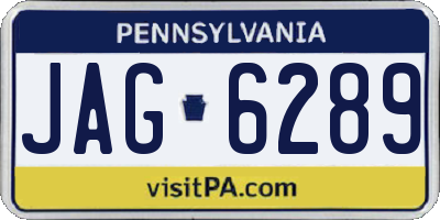 PA license plate JAG6289