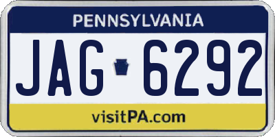 PA license plate JAG6292