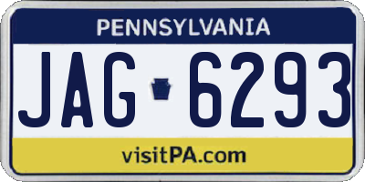 PA license plate JAG6293