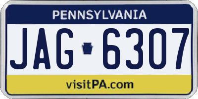 PA license plate JAG6307