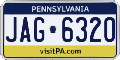PA license plate JAG6320