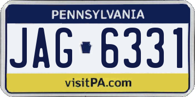PA license plate JAG6331
