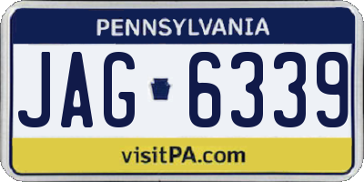 PA license plate JAG6339