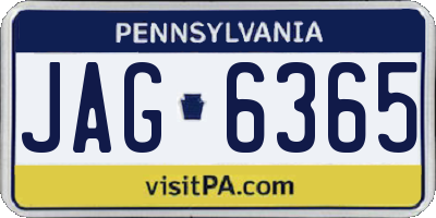 PA license plate JAG6365