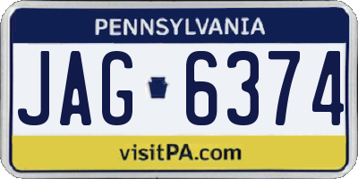 PA license plate JAG6374