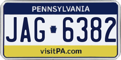 PA license plate JAG6382