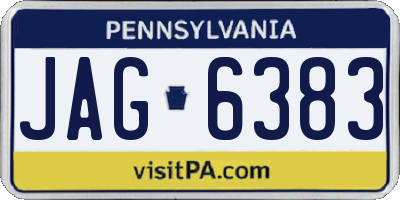 PA license plate JAG6383