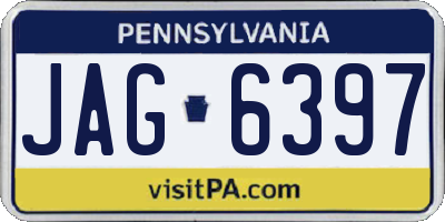 PA license plate JAG6397