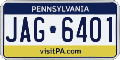 PA license plate JAG6401