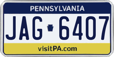 PA license plate JAG6407