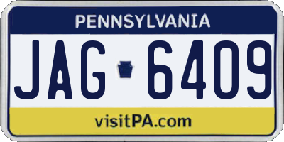 PA license plate JAG6409