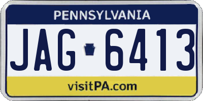 PA license plate JAG6413
