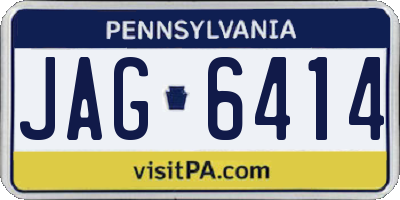 PA license plate JAG6414
