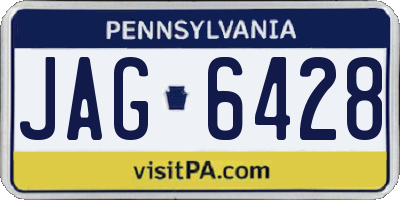 PA license plate JAG6428